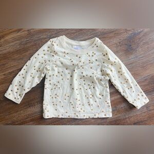 Hanna Andersson Shimmer Dot Long Sleeve Tee in Soft Confetti On Ecru Size 3T